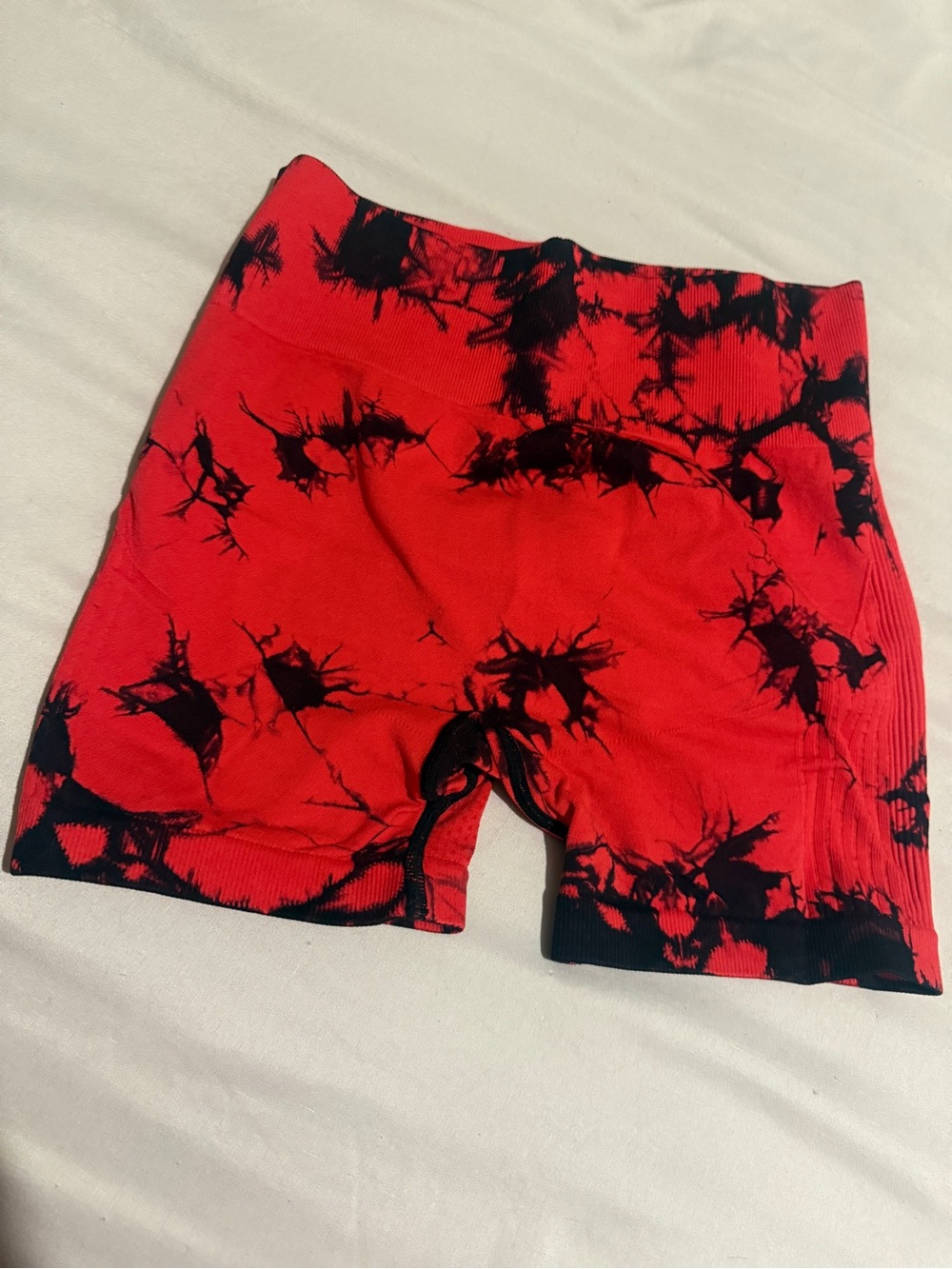 Red & Black Tie-Dye  Shorts
